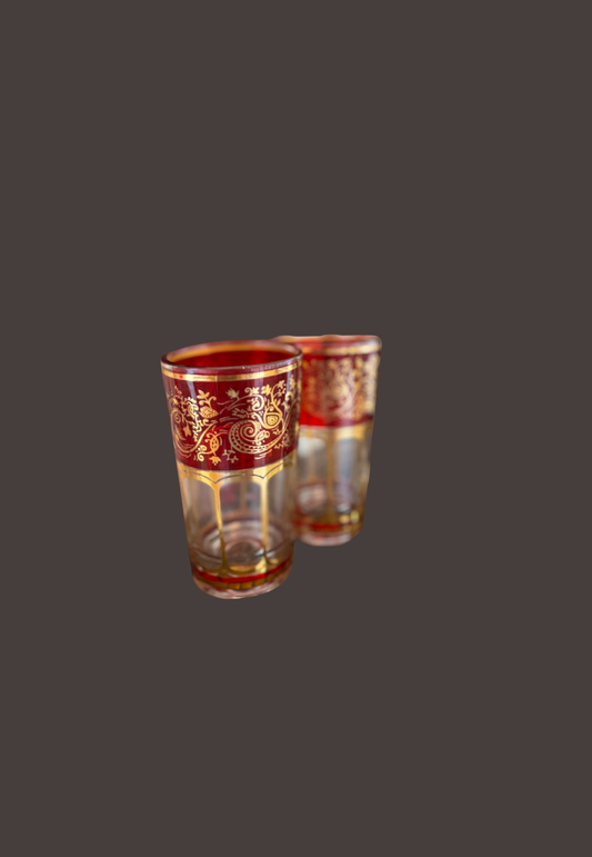 Vintage Bohemian Red/Cranberry Cordial Glasses